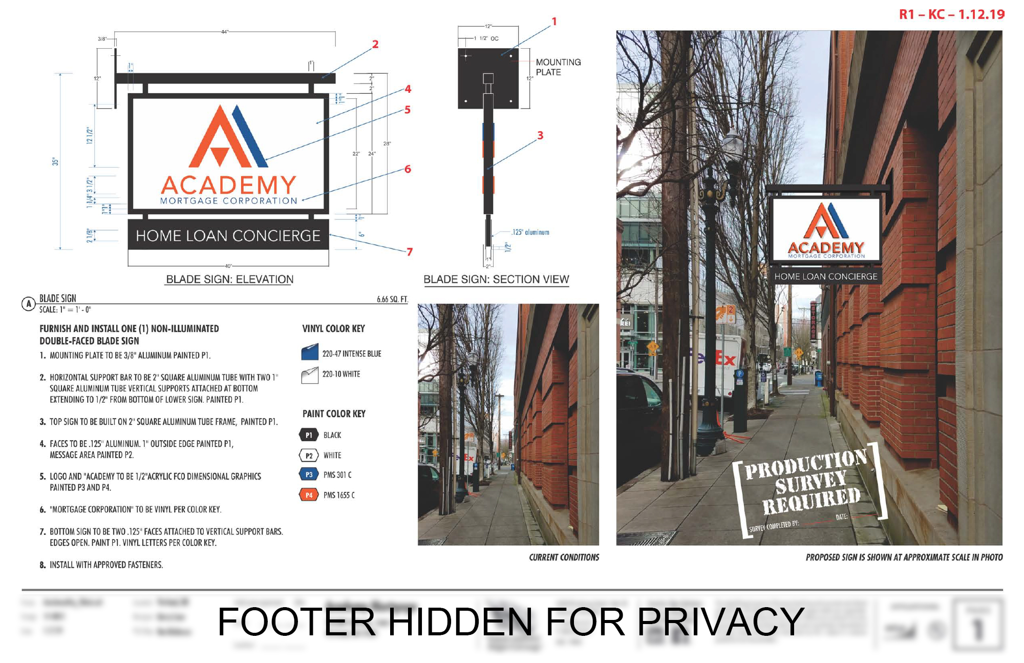 Sales presentation for blade sign.